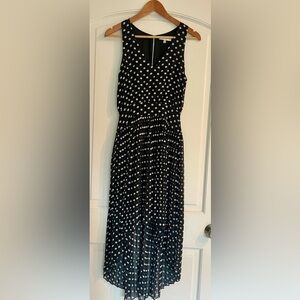 Lavender Brown Black Polka Dot Cocktail High-Low Dress